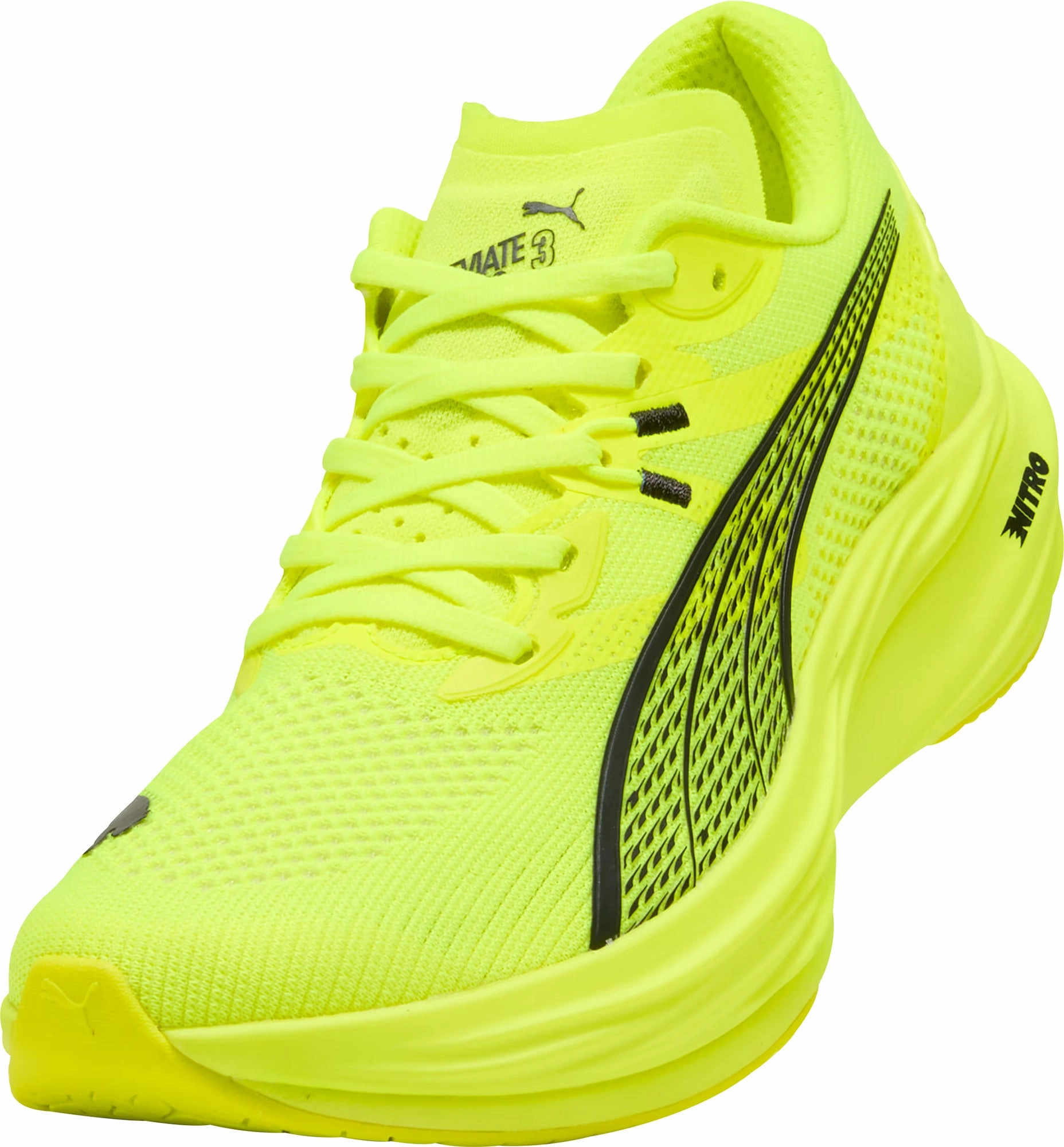 Puma Deviate Nitro 3 Mens Running Shoes - Yellow Performance Fit Sneakers