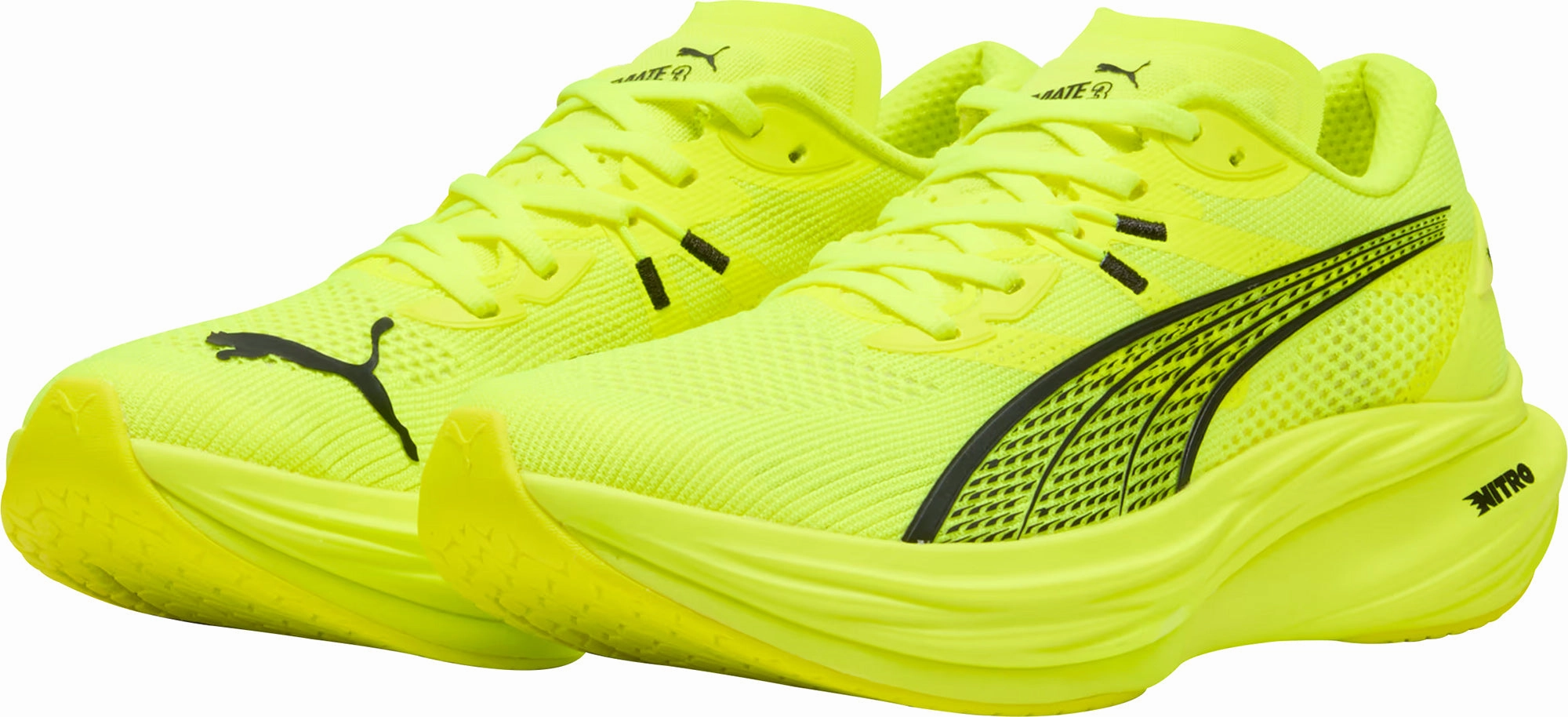Puma Deviate Nitro 3 Mens Running Shoes - Yellow Performance Fit Sneakers