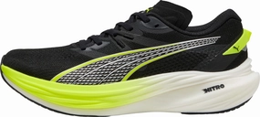 Puma Deviate Nitro 3 WIDE FIT Mens Running Shoes - Black Puma sport shoes with bold branding