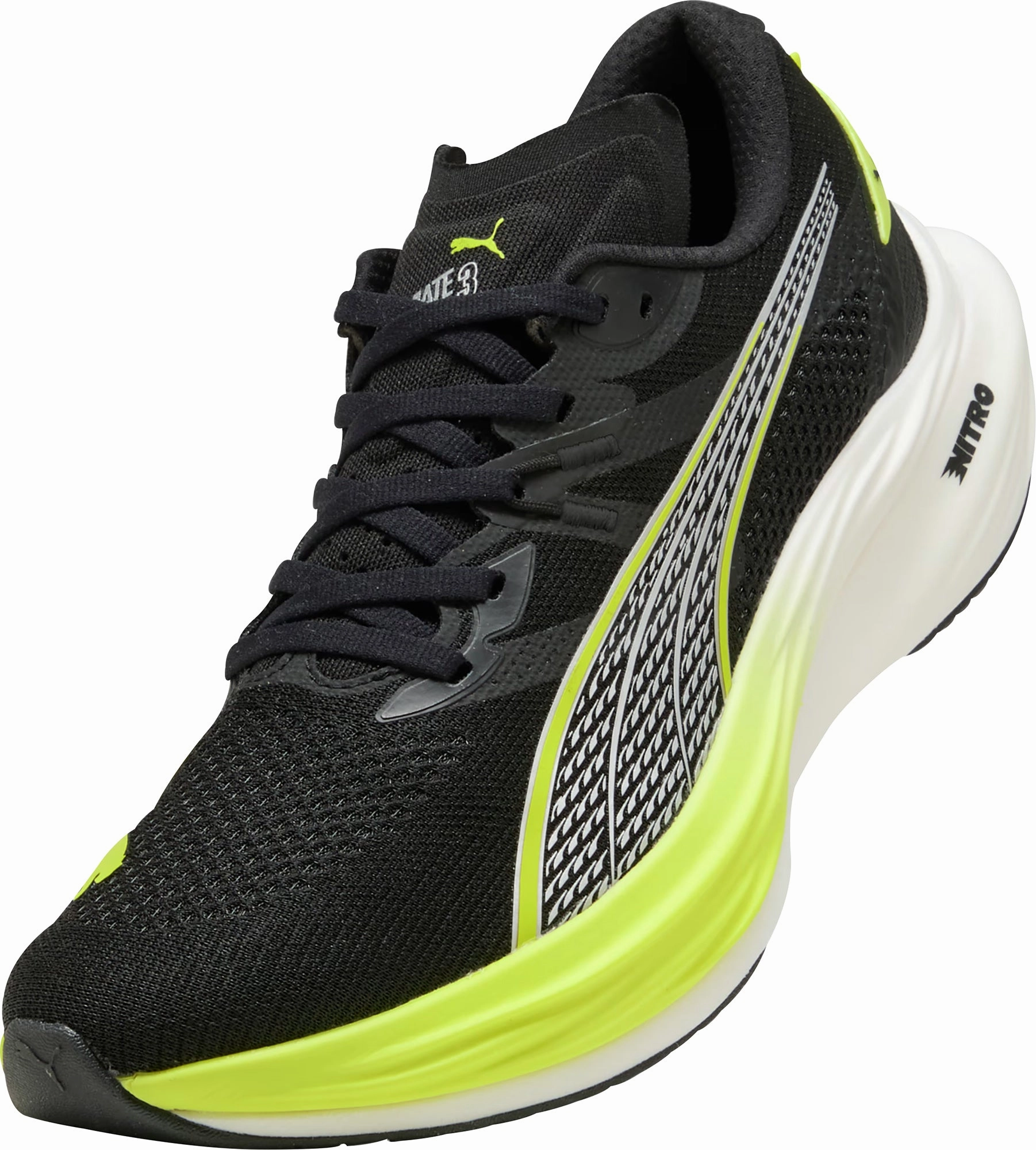 Puma Deviate Nitro 3 WIDE FIT Mens Running Shoes - Black Cozy Footwear