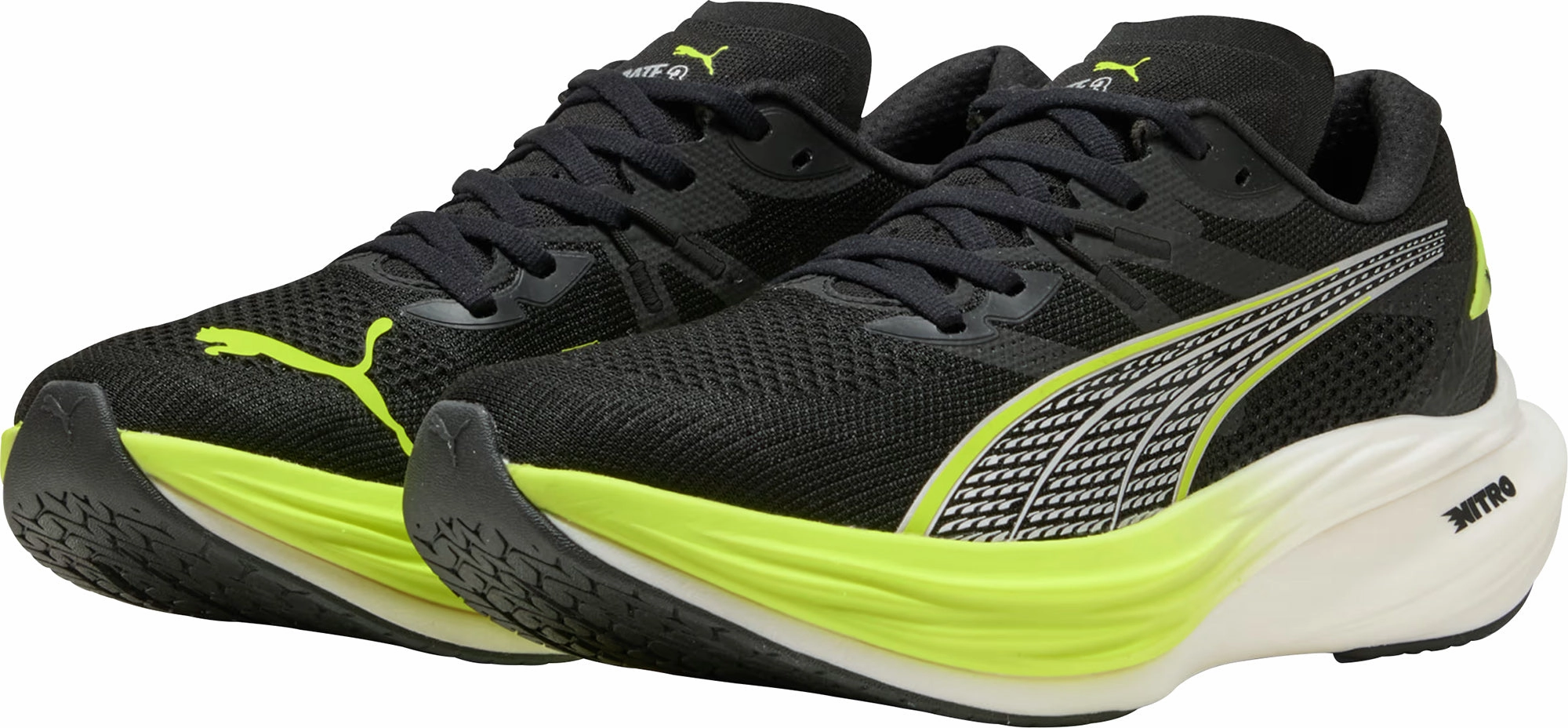 Puma Deviate Nitro 3 WIDE FIT Mens Running Shoes - Black Cozy Footwear