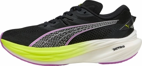 Puma Deviate Nitro 3 Womens Running Shoes - Black Puma sport shoes with bold branding