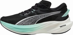 Puma Deviate Nitro 3 Womens Running Shoes - Black Puma sport shoes with bold branding