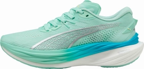 Puma Deviate Nitro 3 Womens Running Shoes - Green Puma sport shoes with bold branding