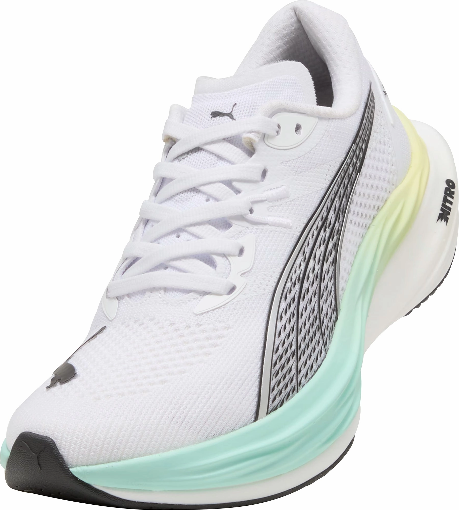 Puma Deviate Nitro 3 Womens Running Shoes - White Performance Fit Sneakers