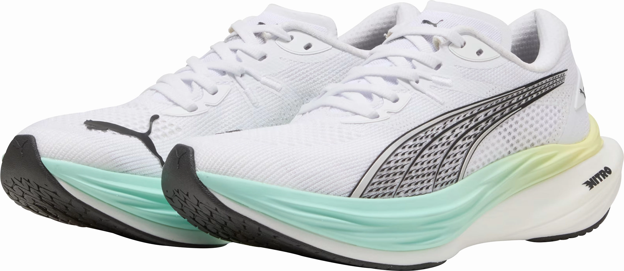 Puma Deviate Nitro 3 Womens Running Shoes - White Performance Fit Sneakers
