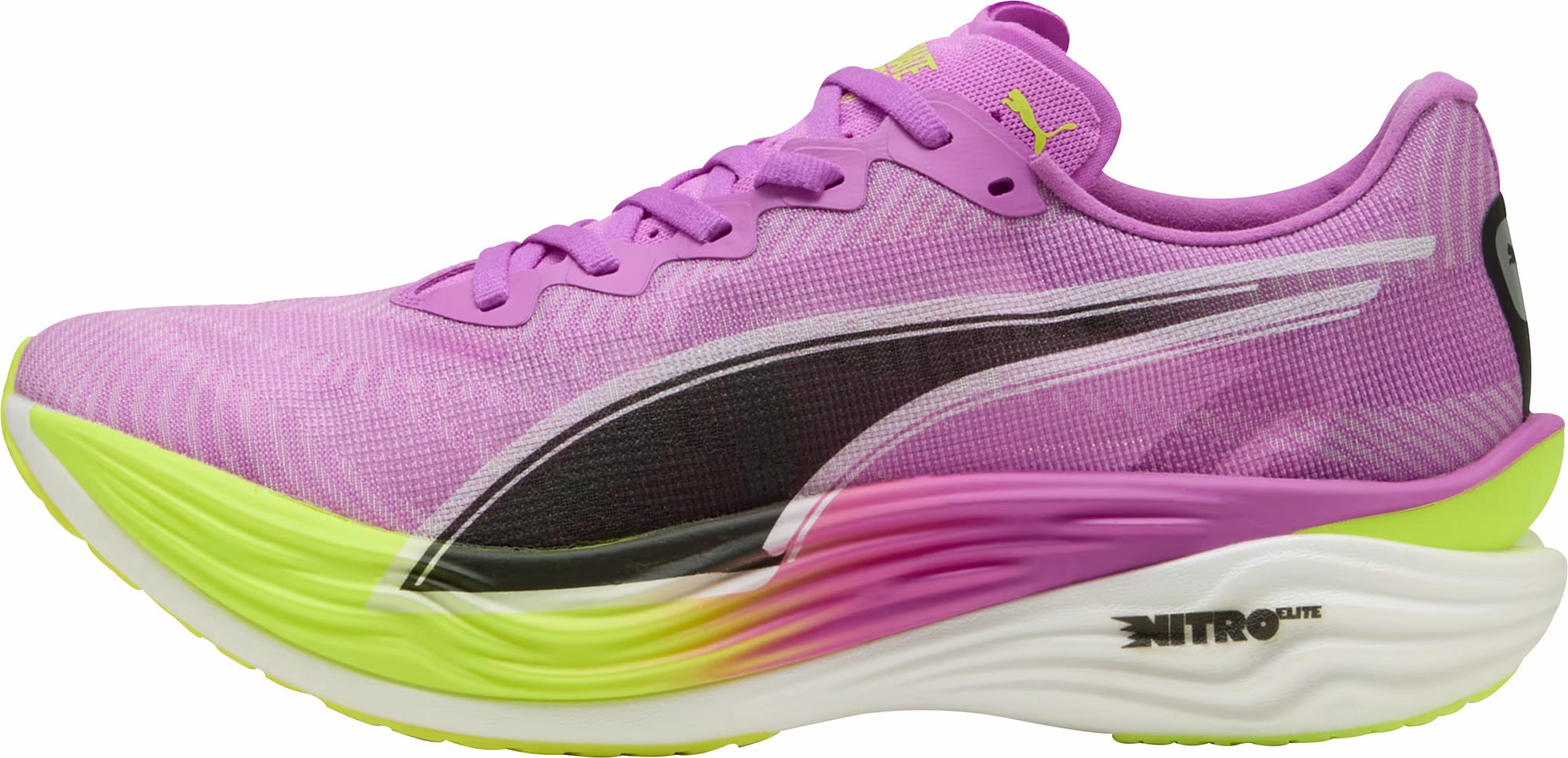 Puma Deviate Nitro Elite 3 Mens Running Shoes - Purple Puma sport shoes with bold branding