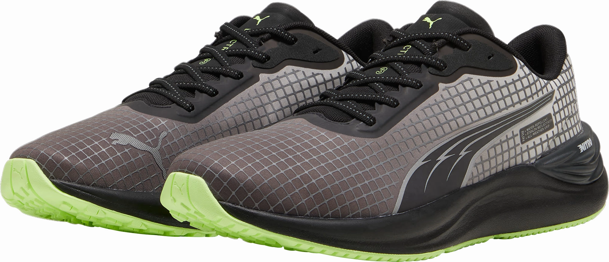 Puma Electrify Nitro 3 WTR FV Mens Running Shoes - Black Bold Sneakers