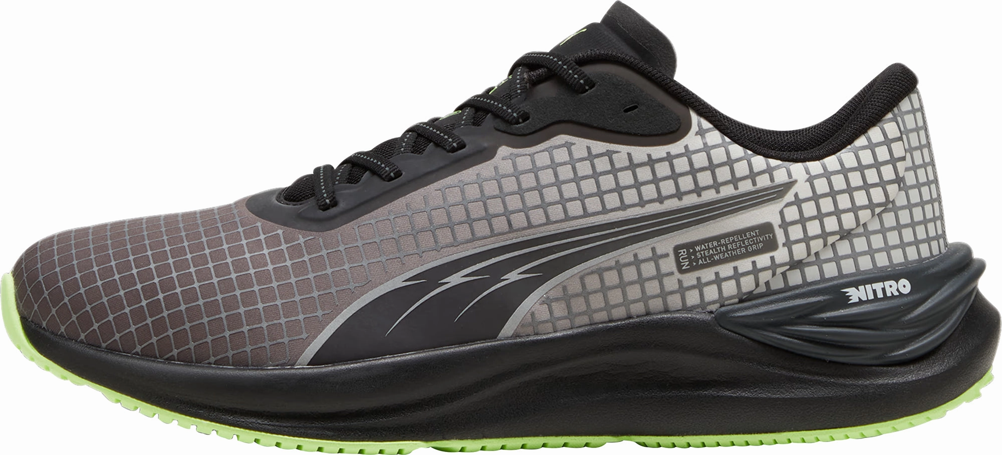 Puma Electrify Nitro 3 WTR FV Mens Running Shoes - Black Puma athletic shoes for urban lifestyle