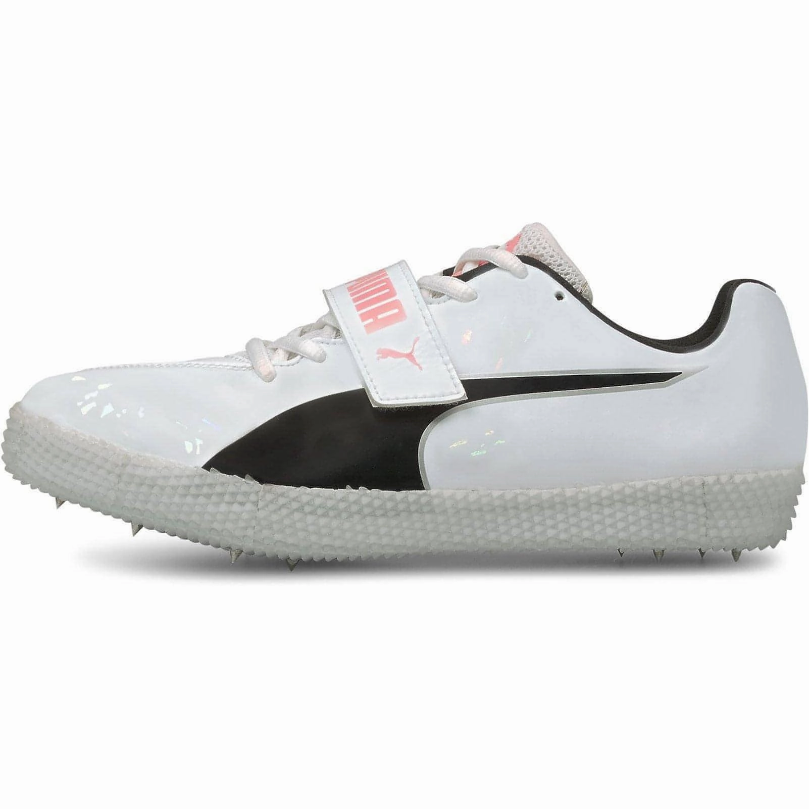 Puma evoSpeed High Jump 6 Field Event Spikes - White Puma sport shoes with bold branding