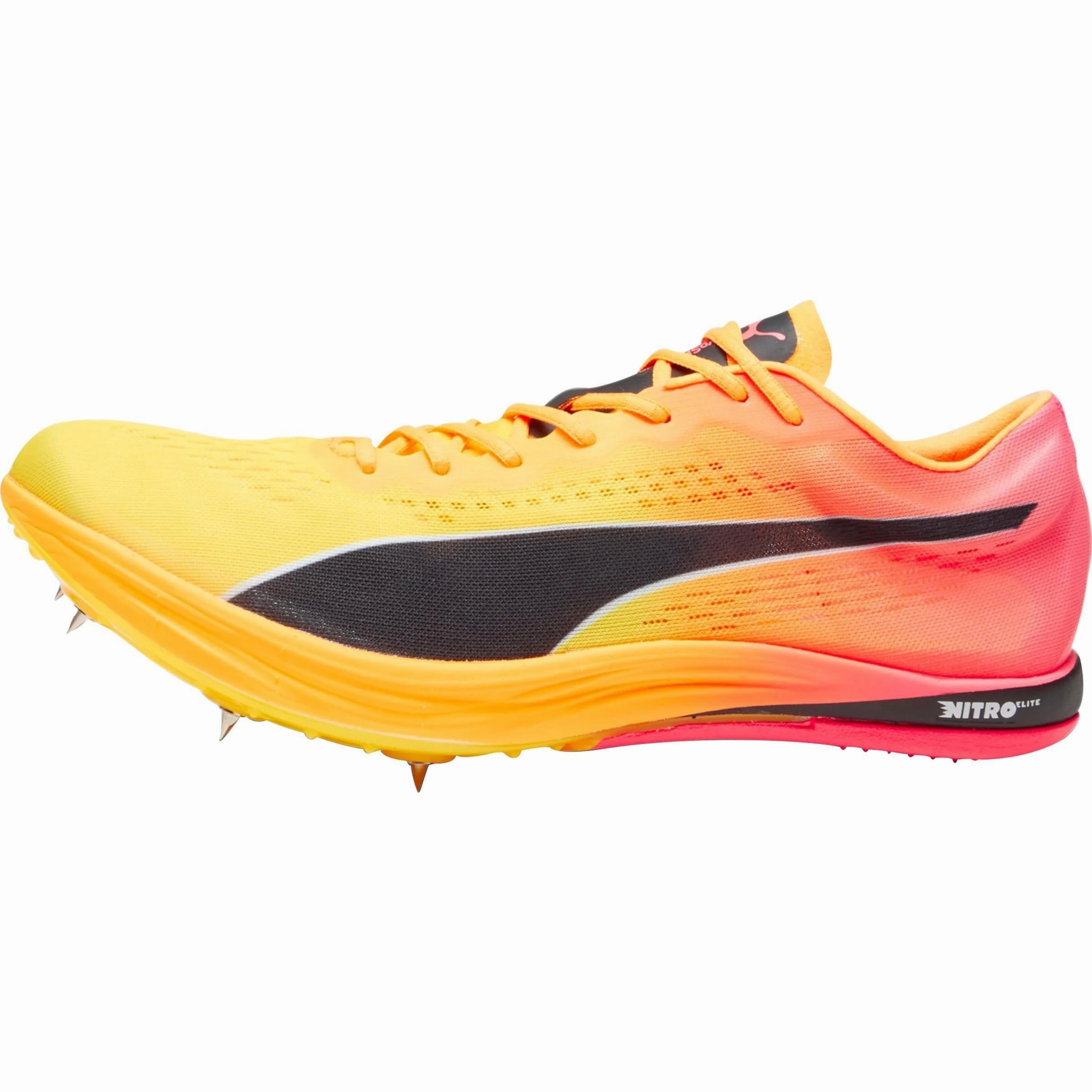 Puma evoSpeed Nitro Elite  Long Distance Running Spikes - Orange Puma sport shoes with bold branding