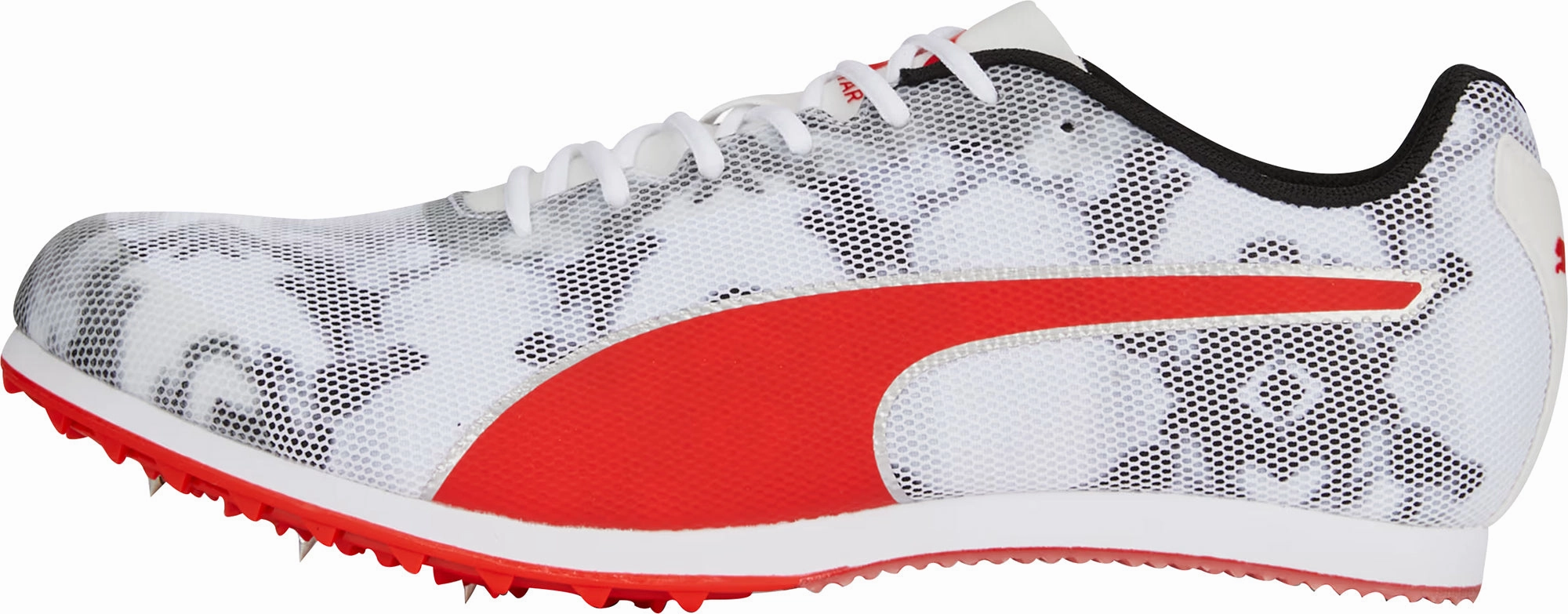Puma evoSpeed Star 8 Running Spikes - White Puma sport shoes with bold branding