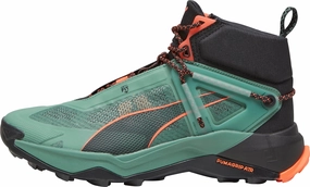 Puma Explore Nitro Mid Mens Walking Boots - Green Puma sport shoes with bold branding