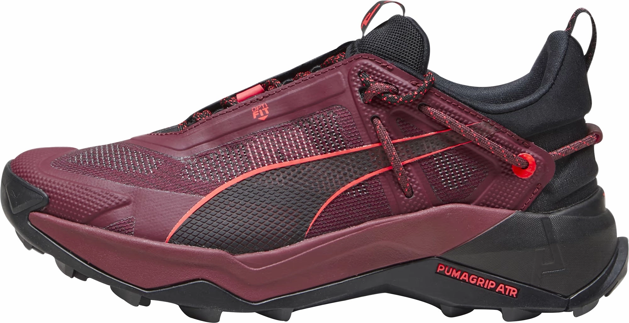 Puma Explore Nitro Womens Walking Shoes - Red Puma sport shoes with bold branding