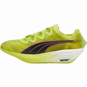 Puma Fast-FWD Nitro Elite Womens Running Shoes - Green Puma sport shoes with bold branding