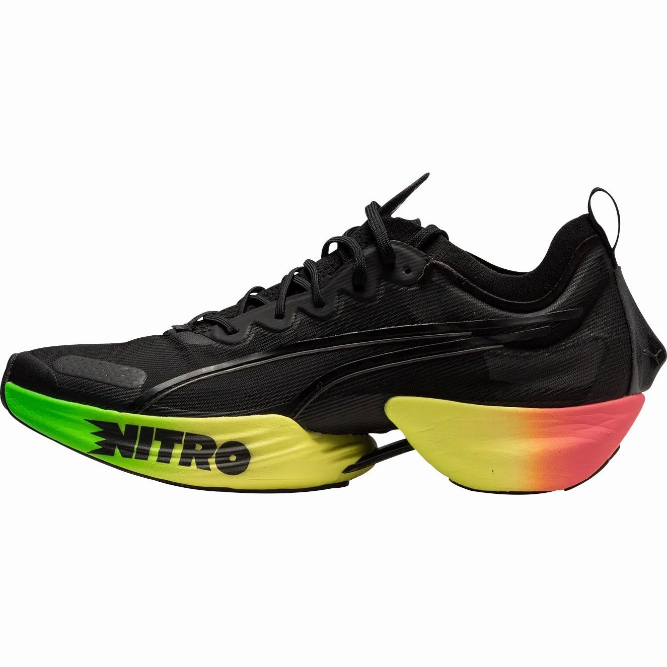 Puma Fast-R Nitro Elite Mens Running Shoes - Black Puma sport shoes with bold branding