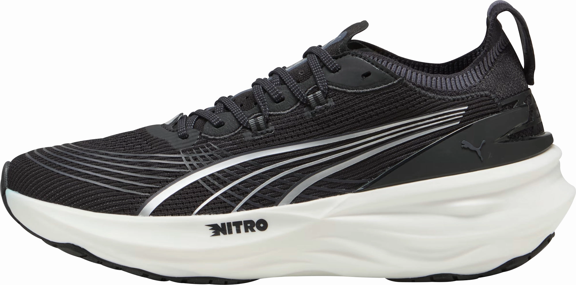 Puma ForeverRun Nitro 2 Mens Running Shoes - Black Puma sport shoes with bold branding