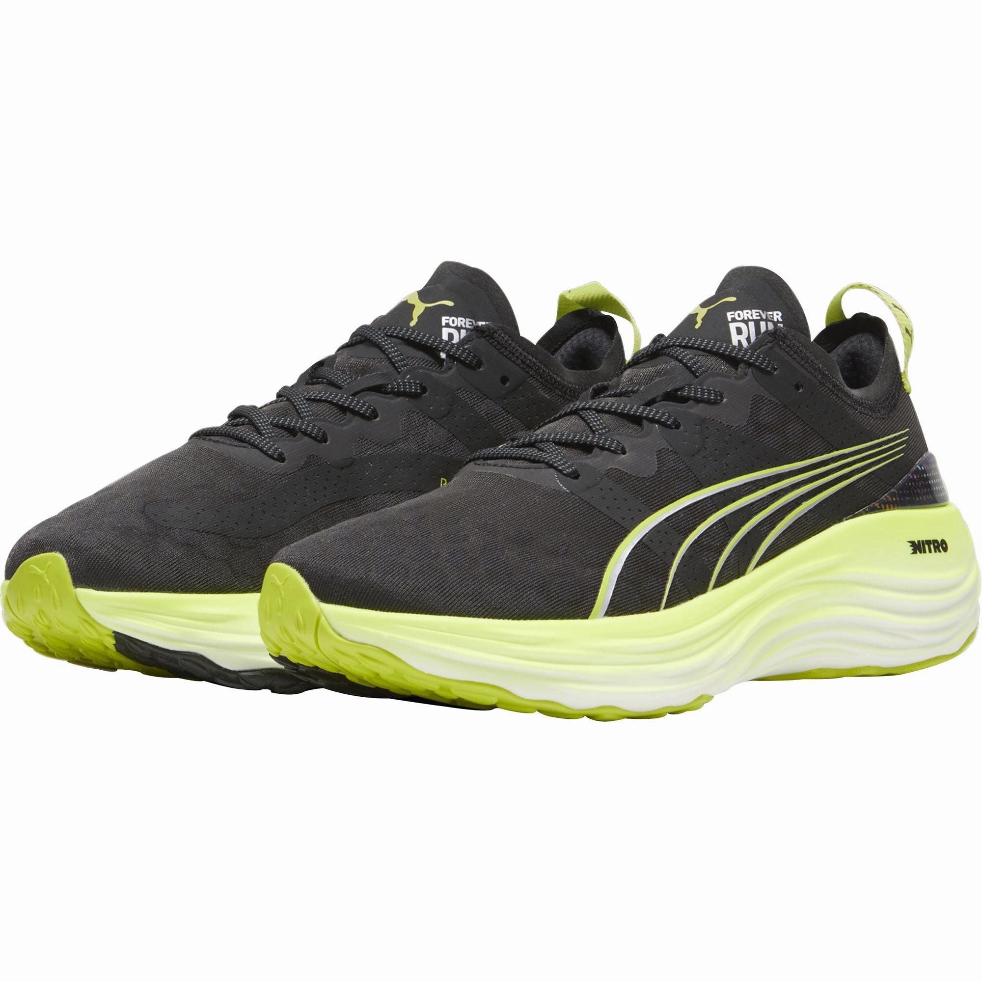 Puma ForeverRun Nitro Mens Running Shoes - Black Bold Sneakers