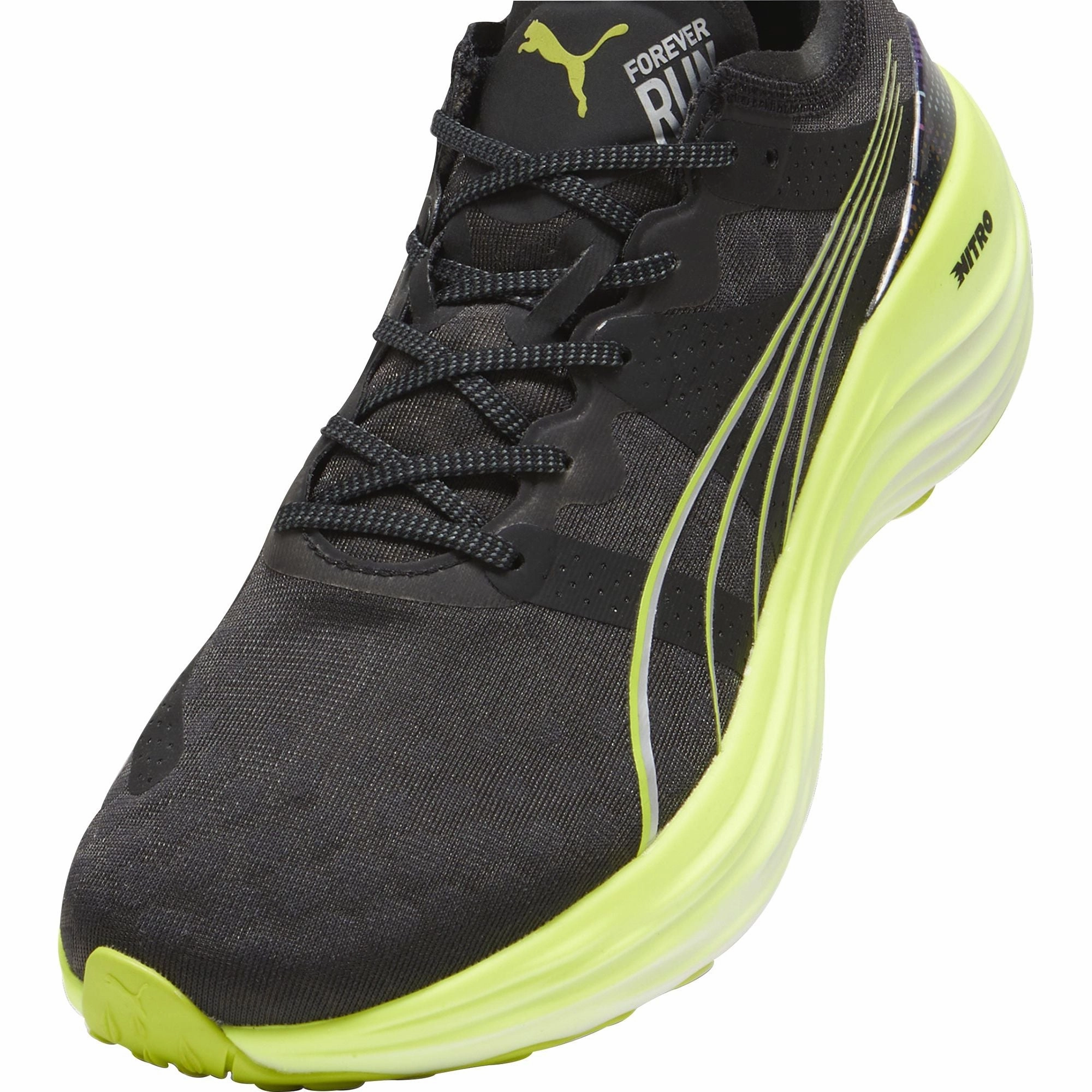 Puma ForeverRun Nitro Mens Running Shoes - Black Bold Sneakers