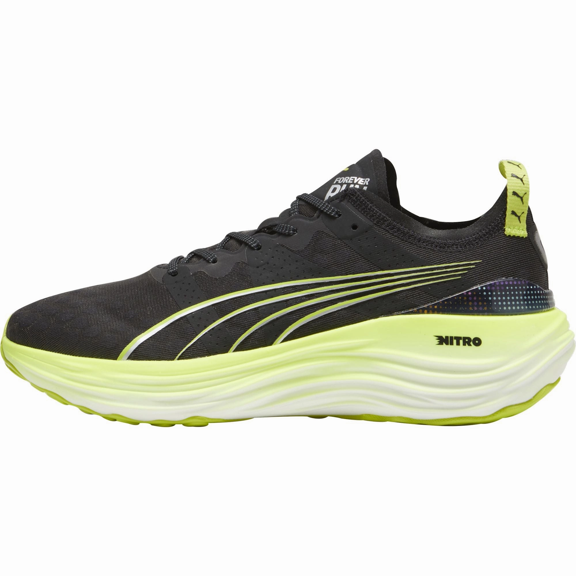 Puma ForeverRun Nitro Mens Running Shoes - Black Puma athletic shoes for urban lifestyle