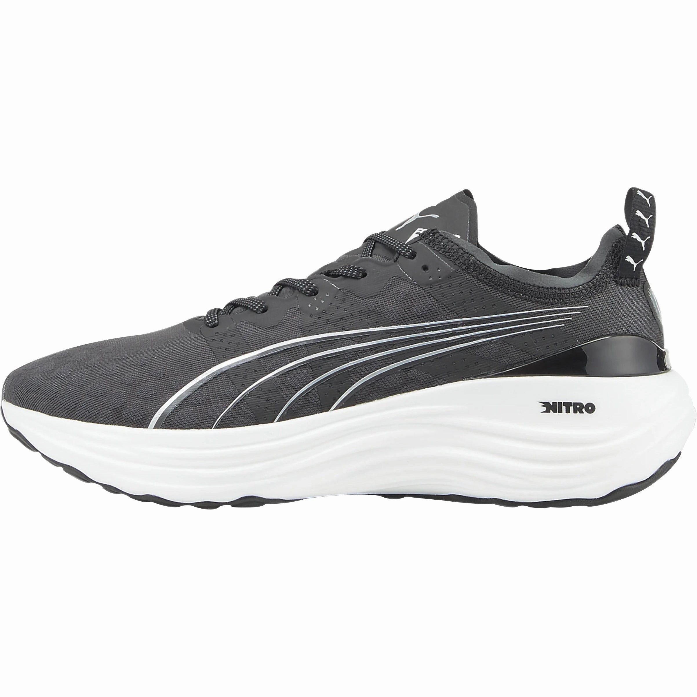 Puma ForeverRun Nitro Mens Running Shoes - Black Puma sport shoes with bold branding