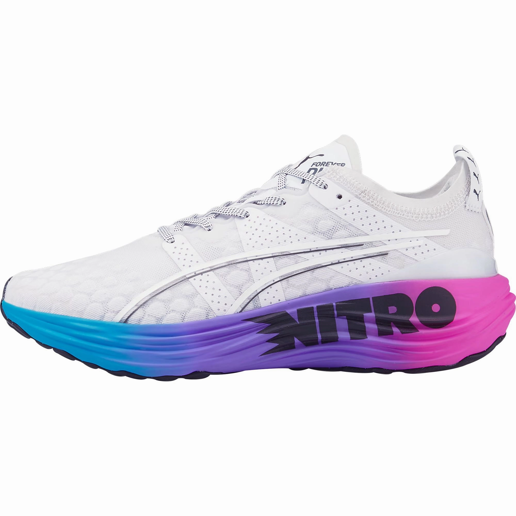 Puma ForeverRun Nitro Mens Running Shoes - White Puma athletic shoes for urban lifestyle