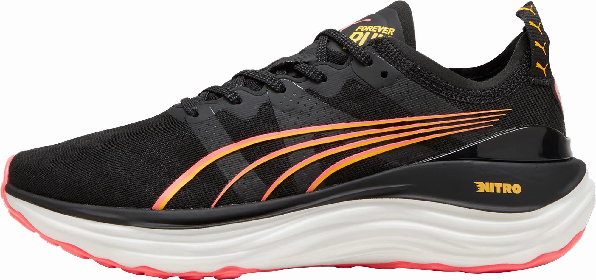Puma ForeverRun Nitro Womens Running Shoes - Black Puma sport shoes with bold branding