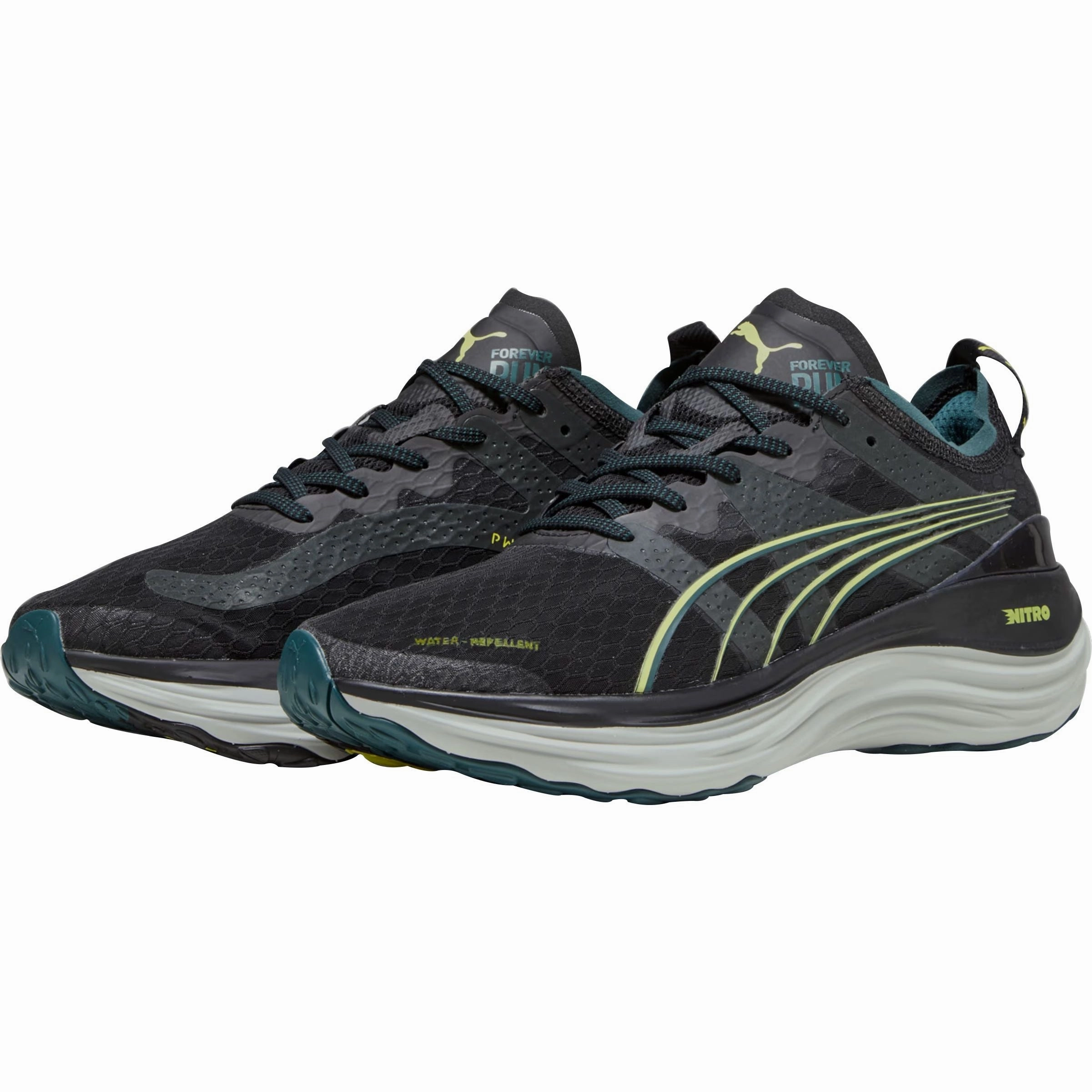 Puma ForeverRun Nitro WTR Mens Running Shoes - Black Cozy Footwear