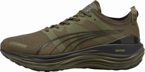 Puma ForeverRun Nitro WTR Mens Running Shoes - Green Puma sport shoes with bold branding