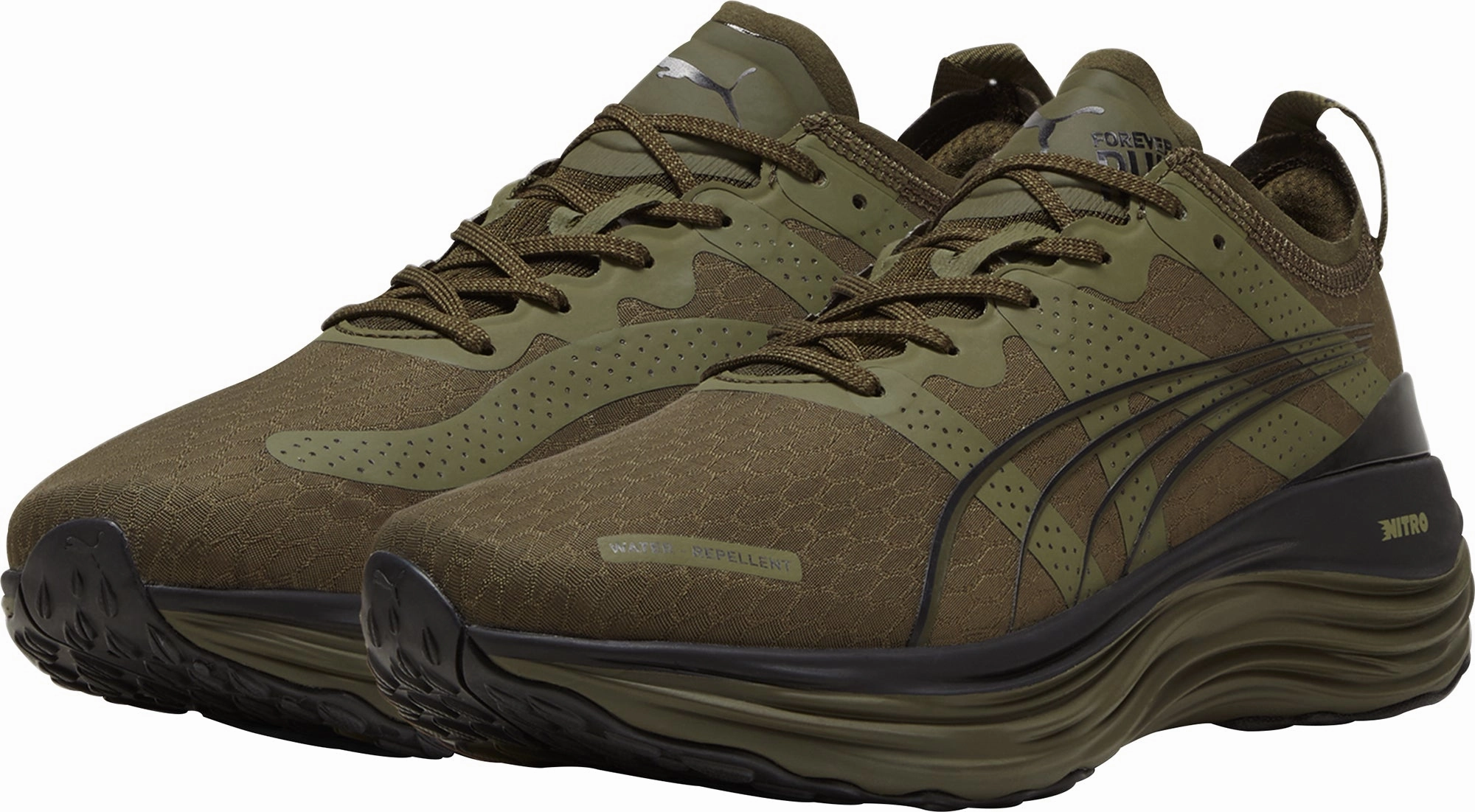 Puma ForeverRun Nitro WTR Mens Running Shoes - Green Cozy Footwear