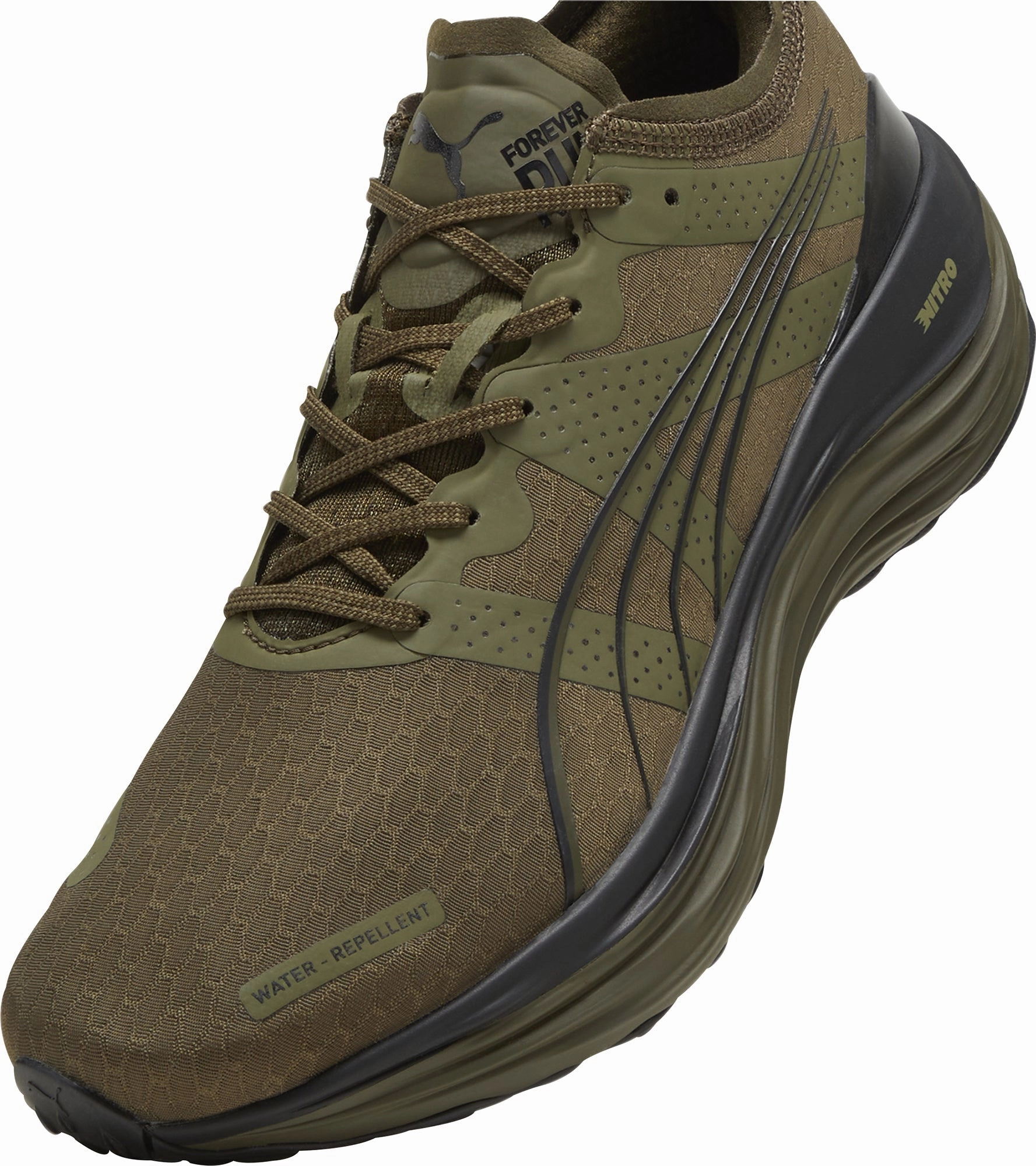 Puma ForeverRun Nitro WTR Mens Running Shoes - Green Cozy Footwear