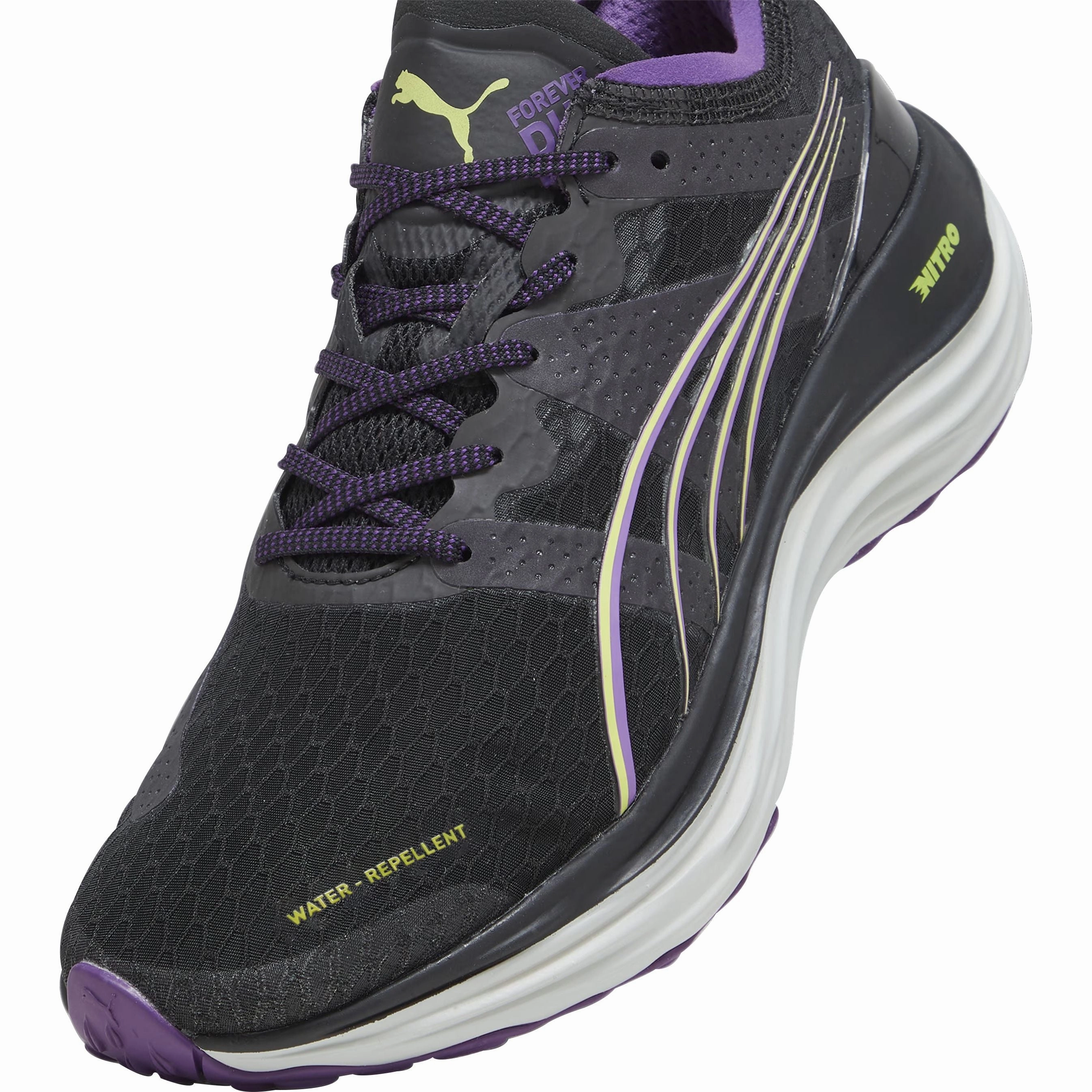 Puma ForeverRun Nitro WTR Womens Running Shoes - Black Bold Sneakers