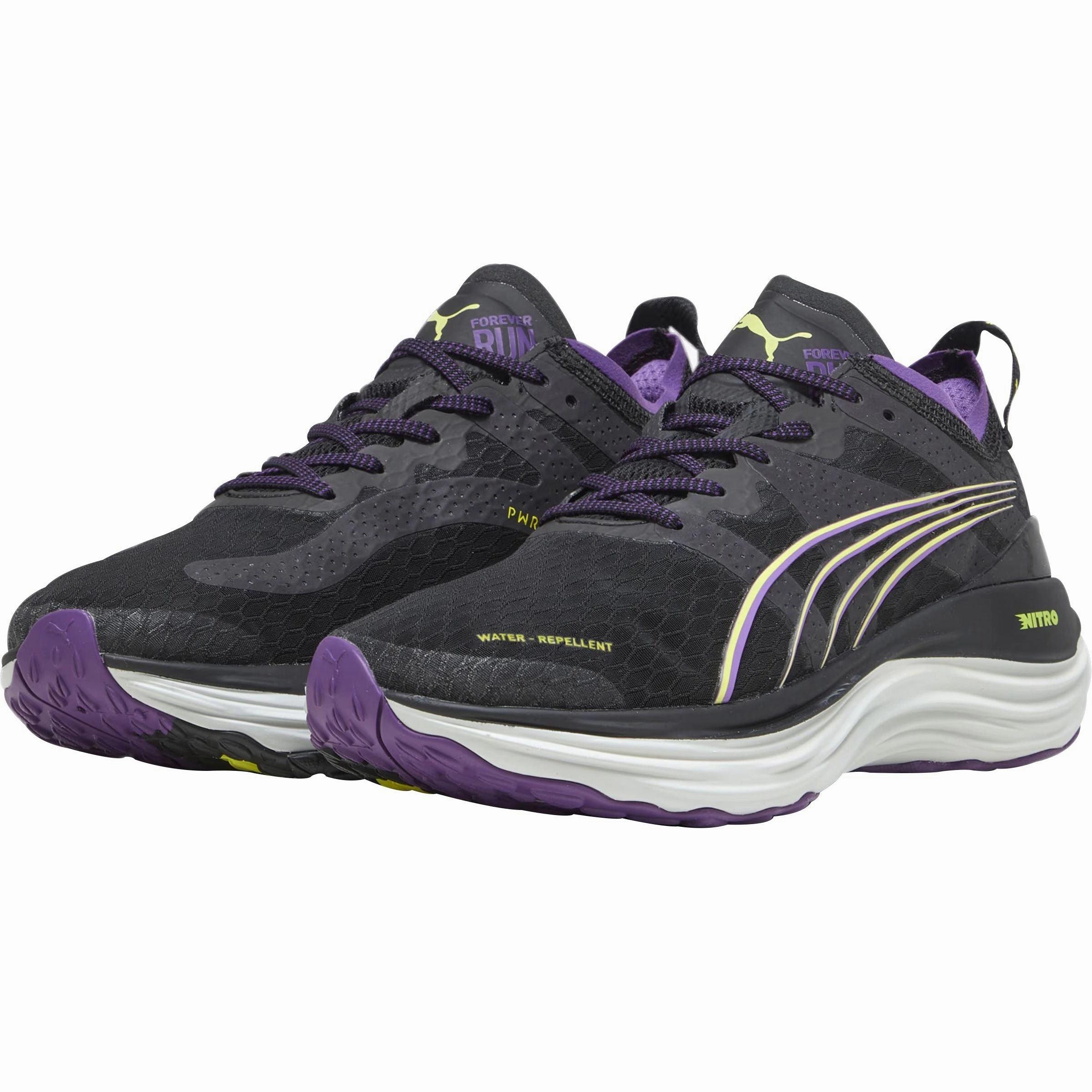 Puma ForeverRun Nitro WTR Womens Running Shoes - Black Bold Sneakers