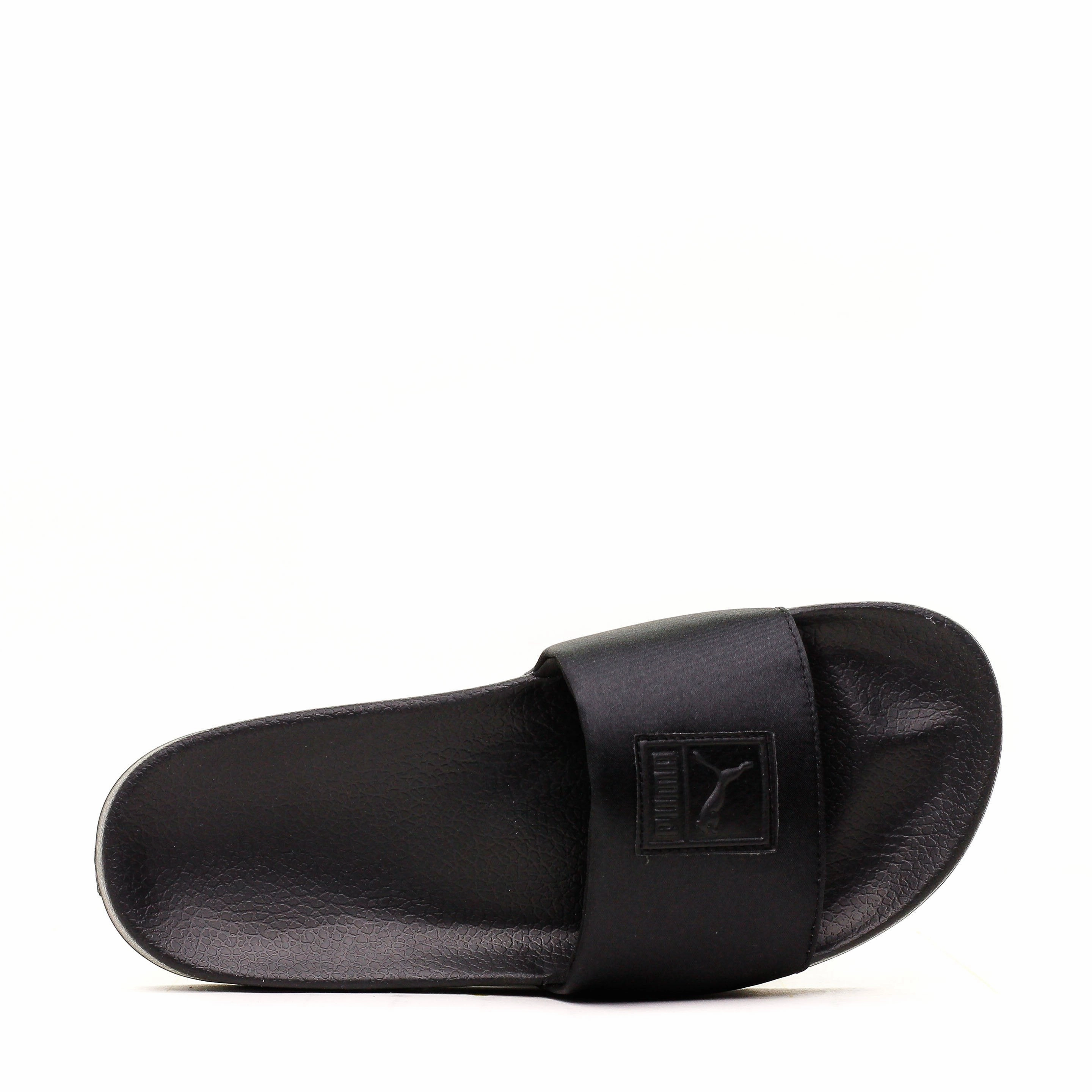 PUMA LEADCAT SATIN PUMA BLACK WOMEN SANDAL SLIDES 365338-01 *** Puma performance shoe models