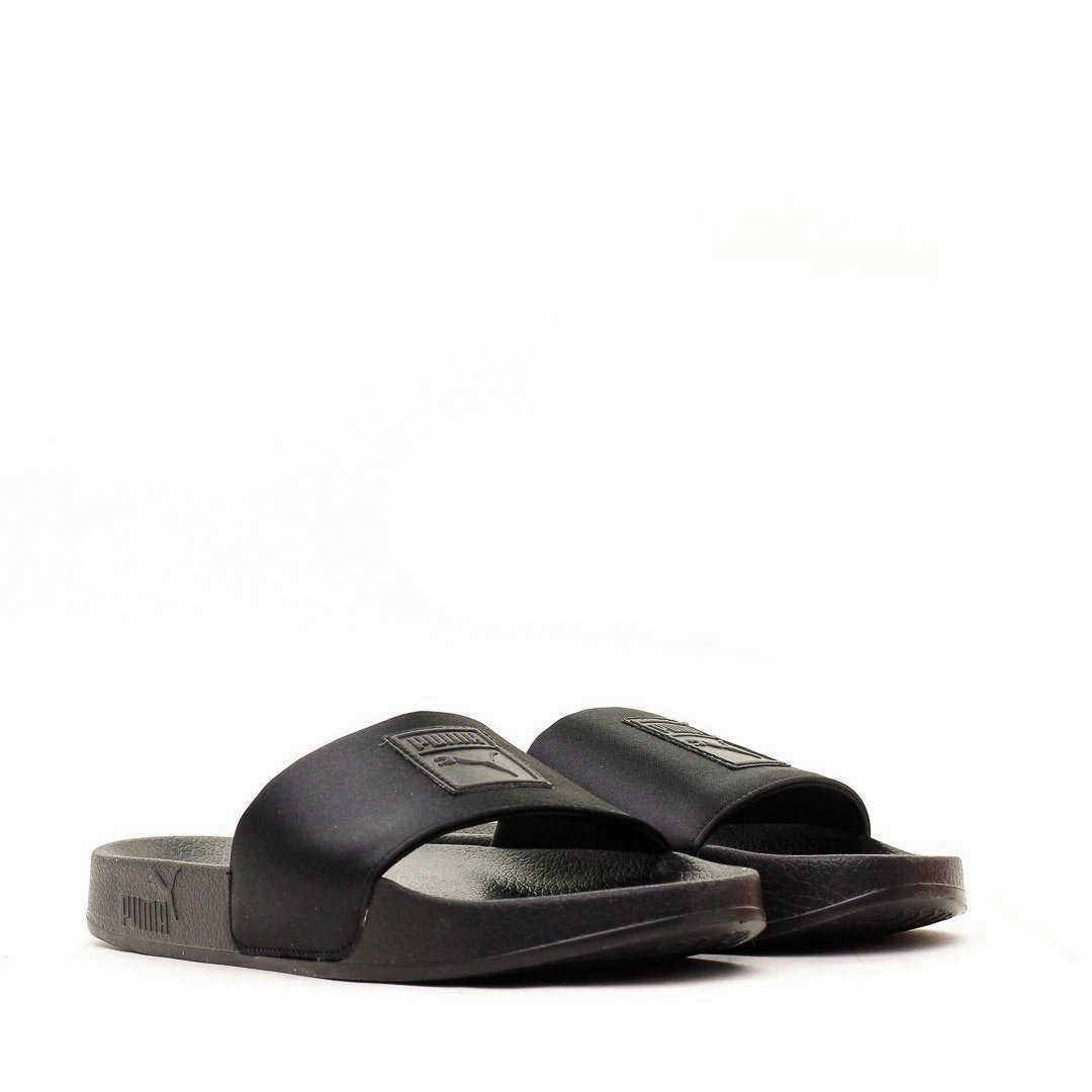 PUMA LEADCAT SATIN PUMA BLACK WOMEN SANDAL SLIDES 365338-01 *** Puma casual footwear shots
