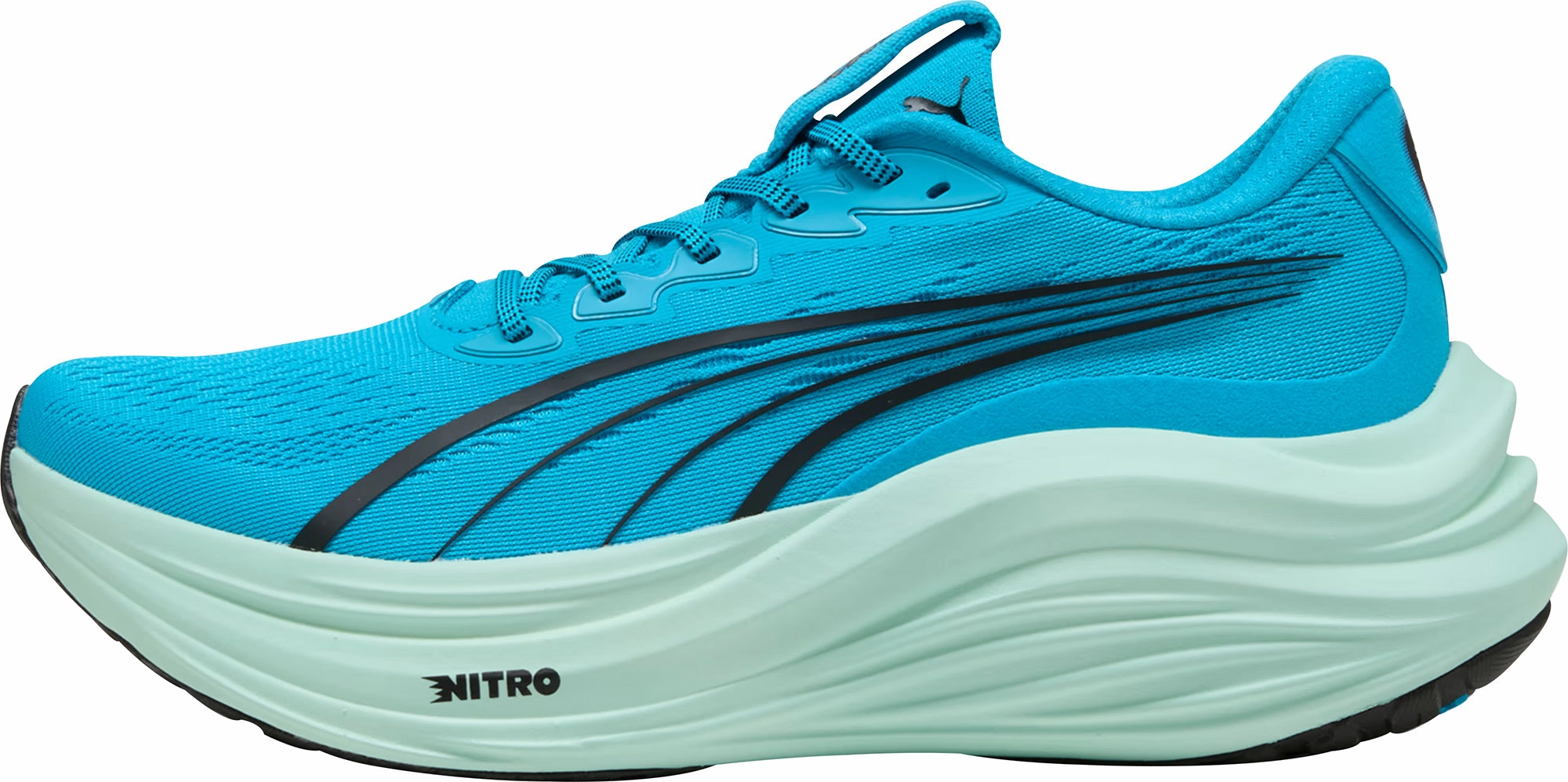 Puma MagMax Nitro Mens Running Shoes - Blue Puma sport shoes with bold branding