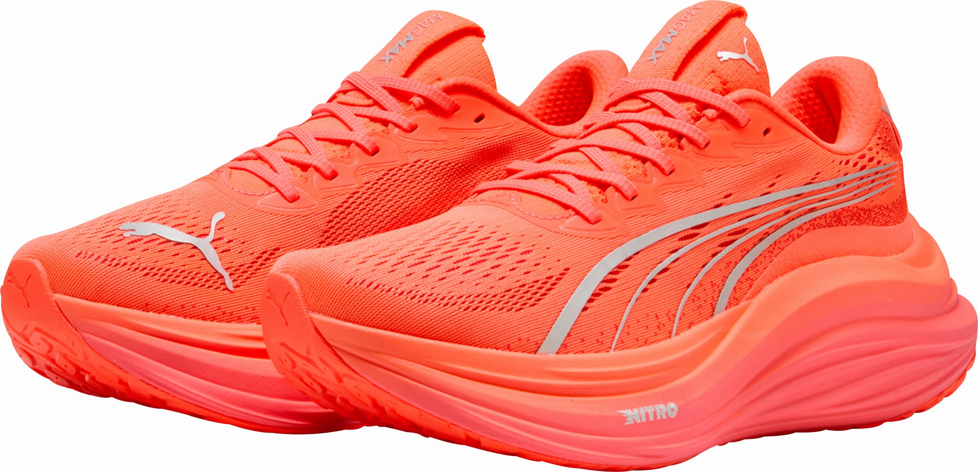 Puma MagMax Nitro Mens Running Shoes - Red Performance Fit Sneakers
