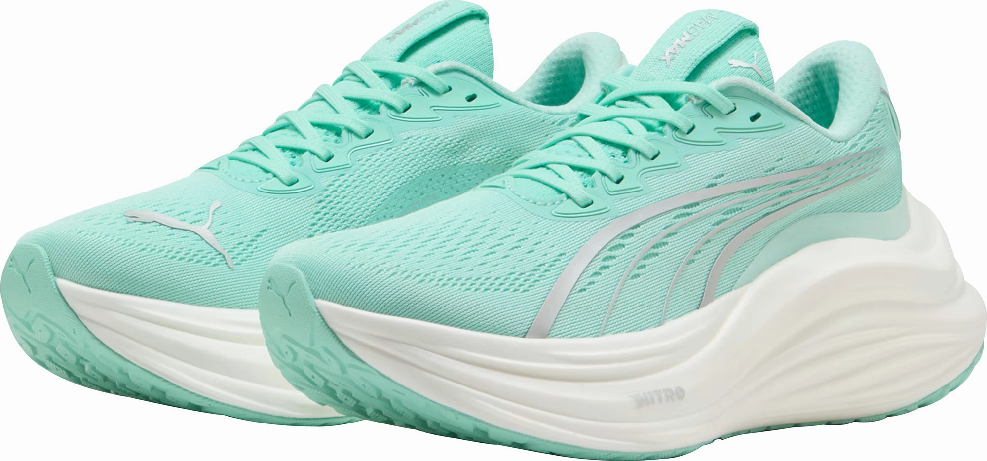 Puma MagMax Nitro Womens Running Shoes - Green Performance Fit Sneakers