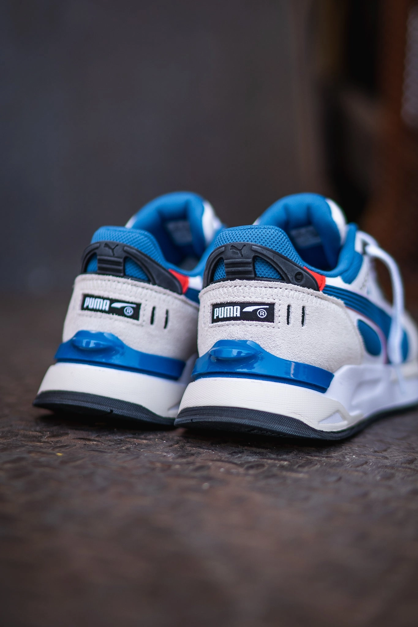 Puma Mirage Sport Go For (Puma White/Mineral Blue) Puma athletic shoe visuals