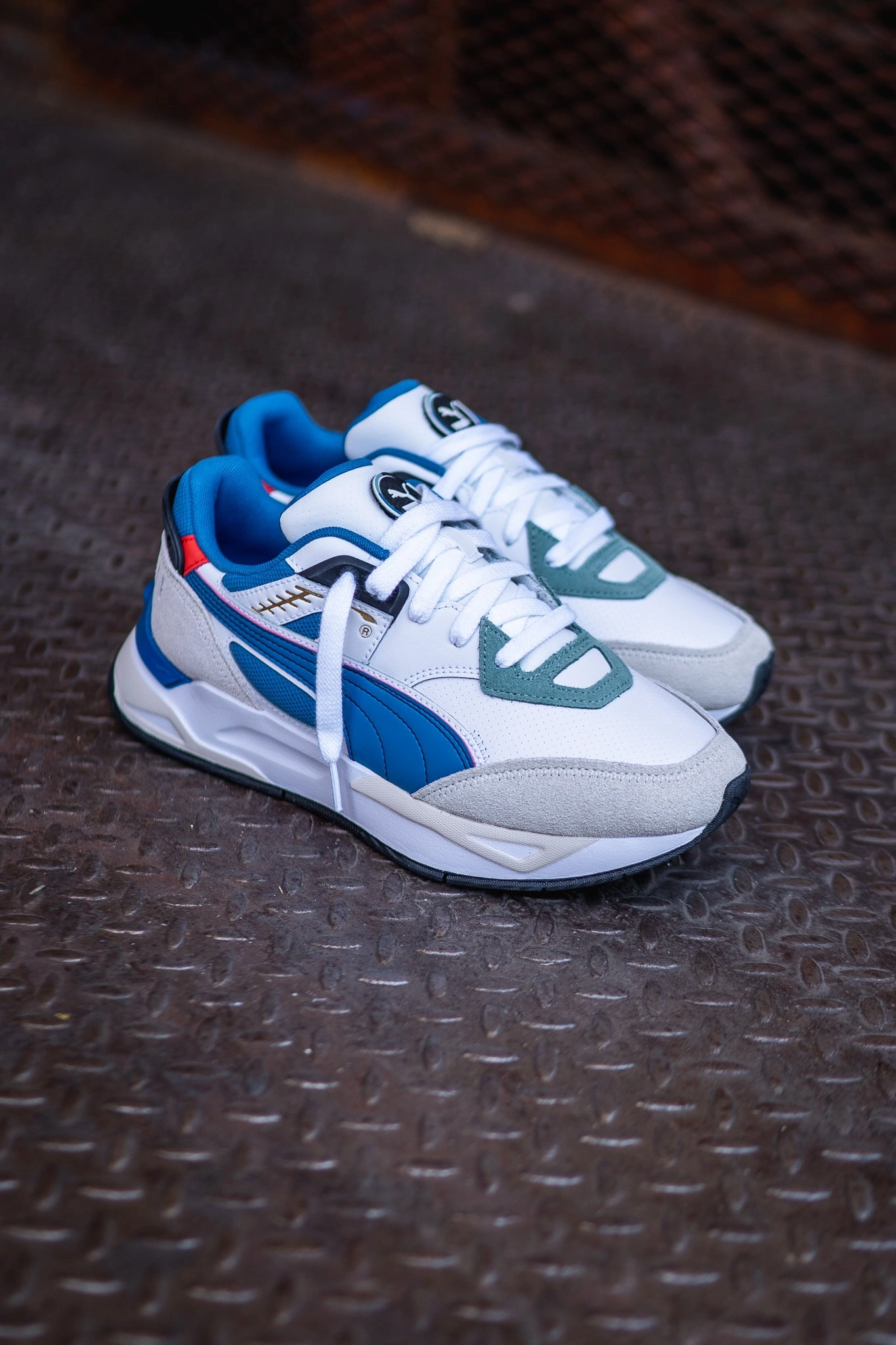Puma Mirage Sport Go For (Puma White/Mineral Blue) Puma athletic shoe visuals