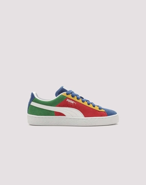 Puma Suede XXI Primary Grade School Boys' "Red/Green/Blue" Puma casual sneakers with soft insoles