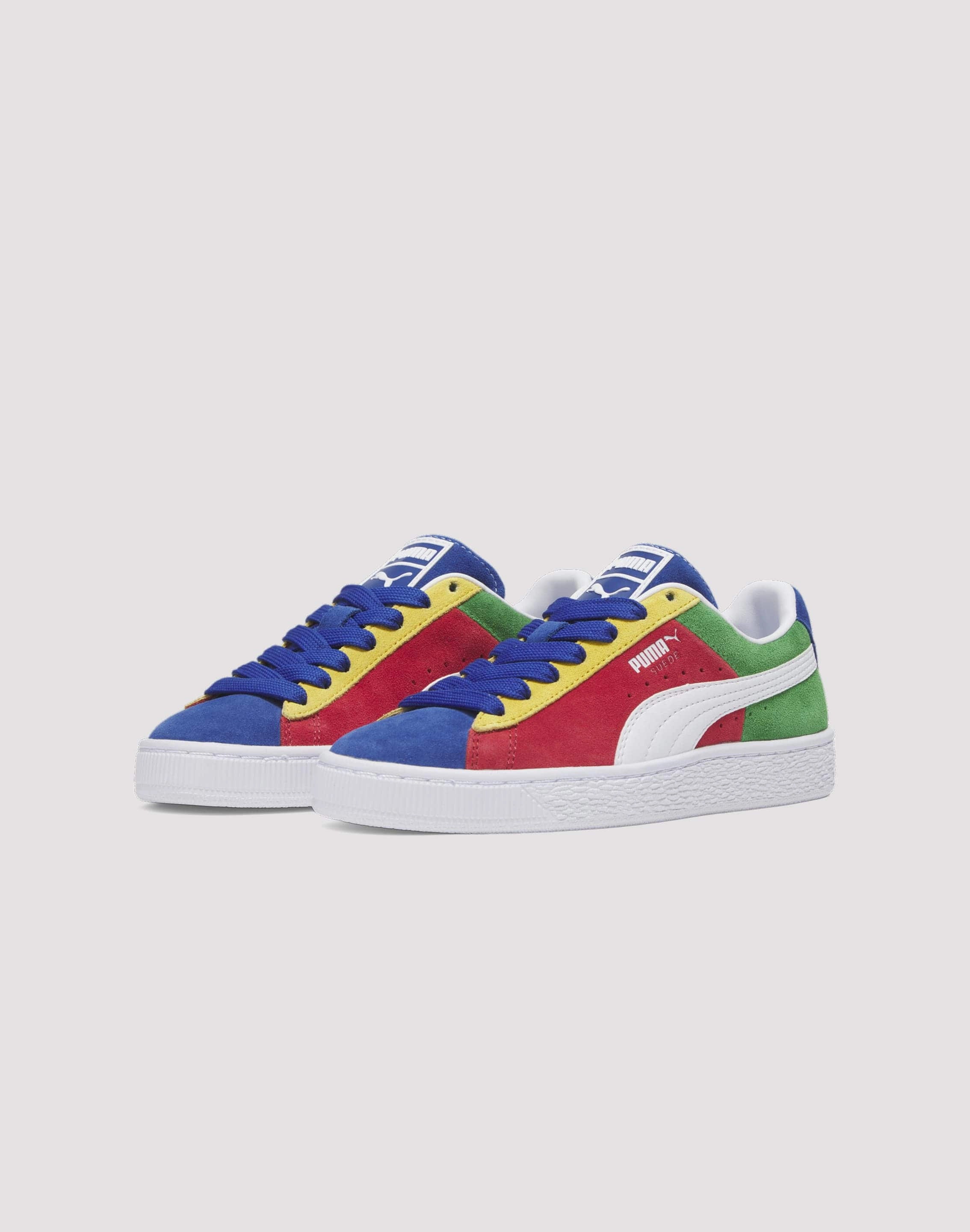 Puma Suede XXI Primary Grade School Boys' "Red/Green/Blue" Memory Foam Shoes