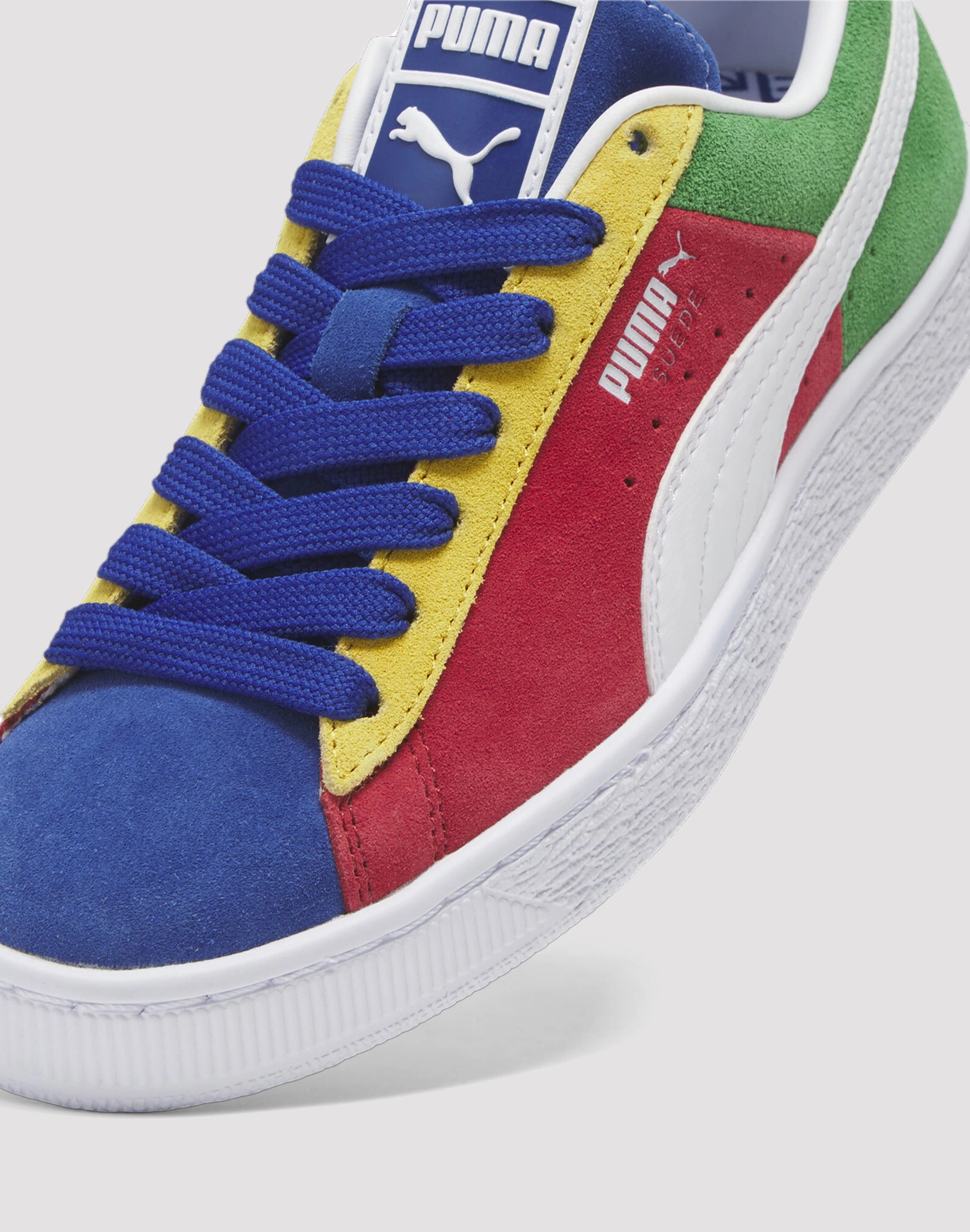 Puma Suede XXI Primary Grade School Boys' "Red/Green/Blue" Memory Foam Shoes