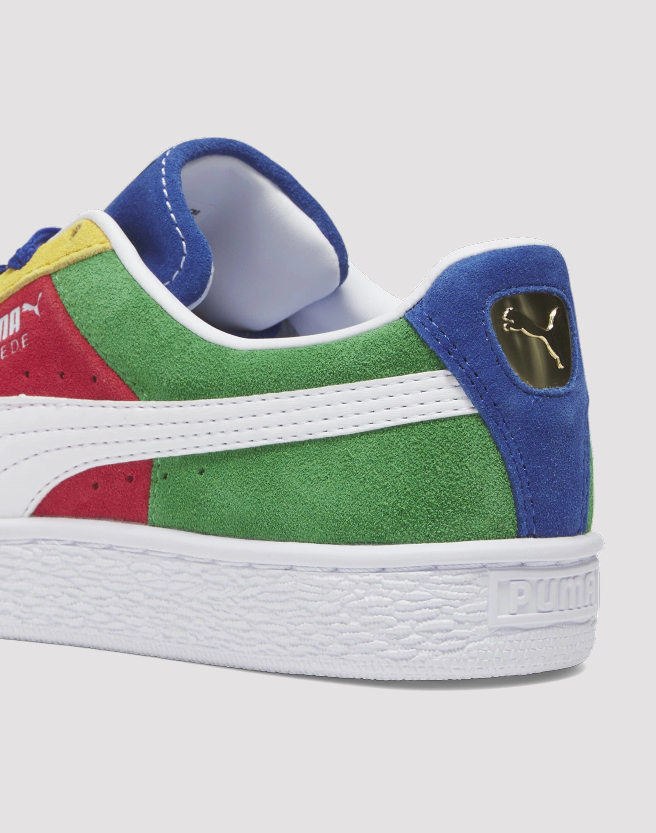 Puma Suede XXI Primary Grade School Boys' "Red/Green/Blue" Memory Foam Shoes