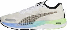Puma Velocity Nitro 2 Fade Mens Running Shoes - White Puma sport shoes with bold branding