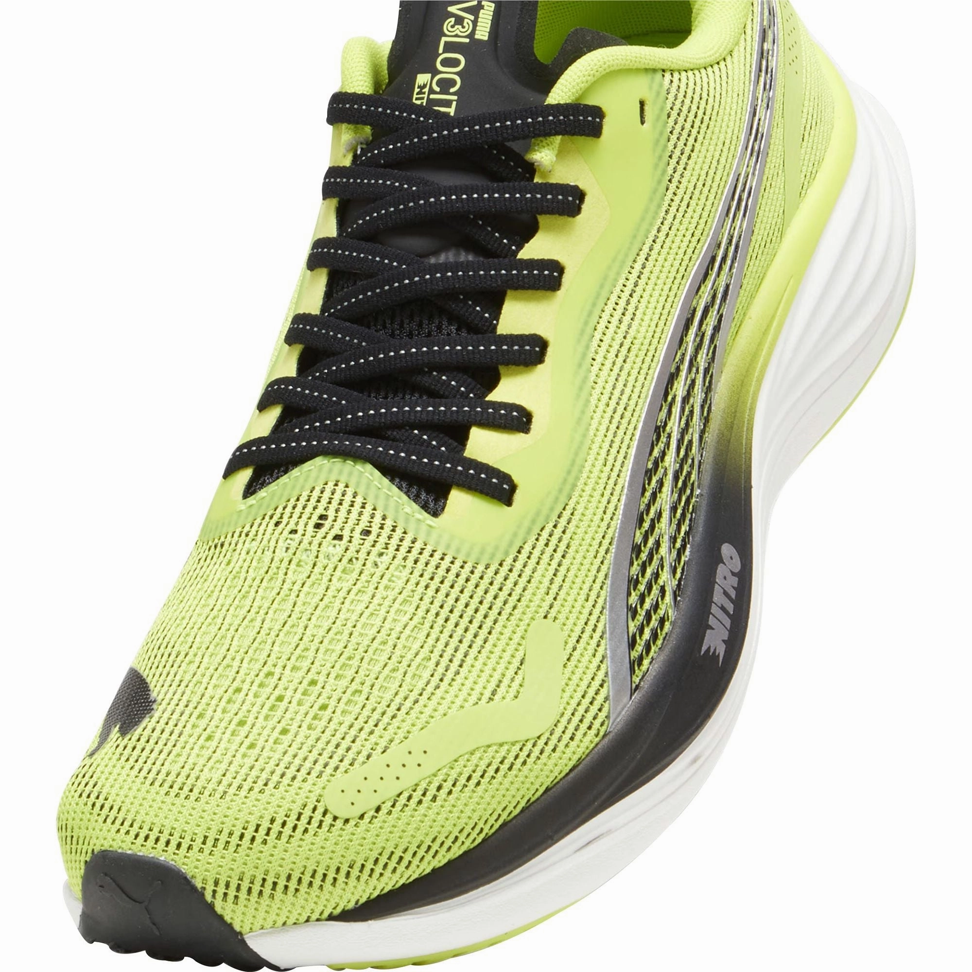 Puma Velocity Nitro 3 Mens Running Shoes - Green Bold Sneakers