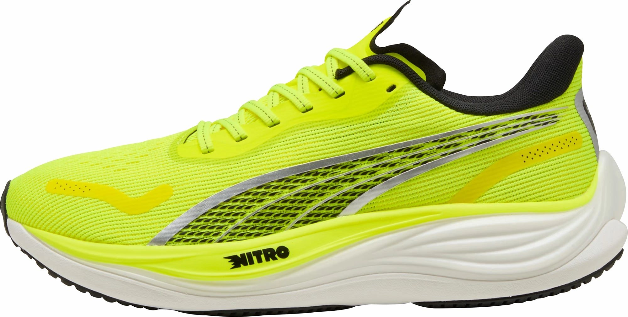 Puma Velocity Nitro 3 Mens Running Shoes - Yellow Puma sport shoes with bold branding