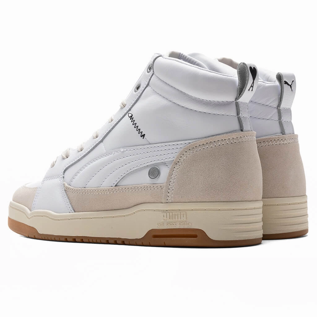 Puma x AMI Slipstream Mid - White/Pristine Puma Suede Street Sneakers