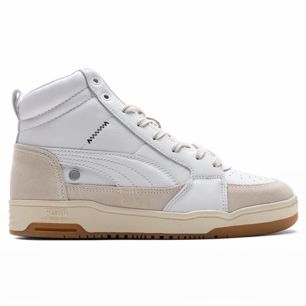 Puma x AMI Slipstream Mid - White/Pristine Puma shoes with suede and modern shape