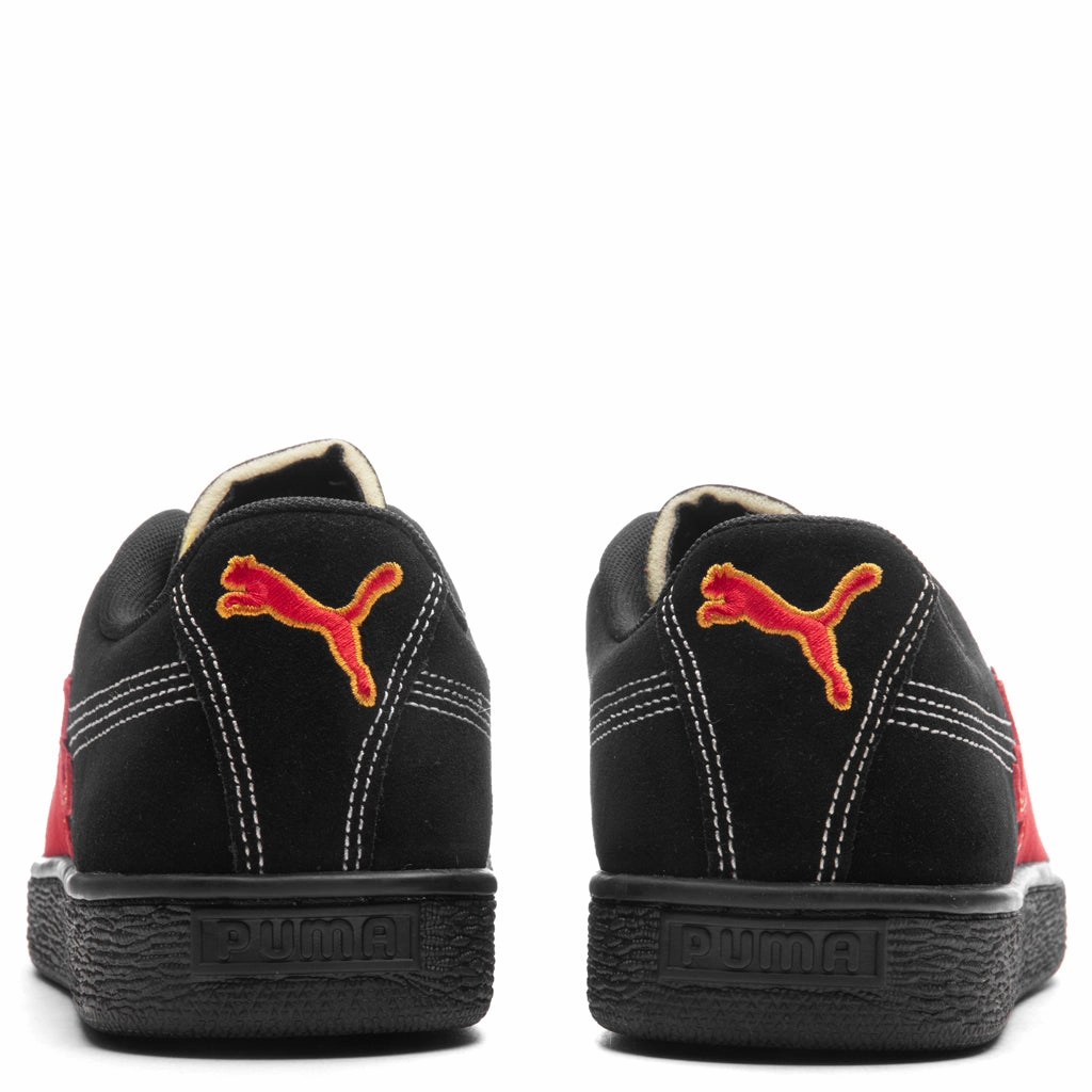 Puma x Butter Goods Suede Classic - Black/Red Puma Suede Street Sneakers